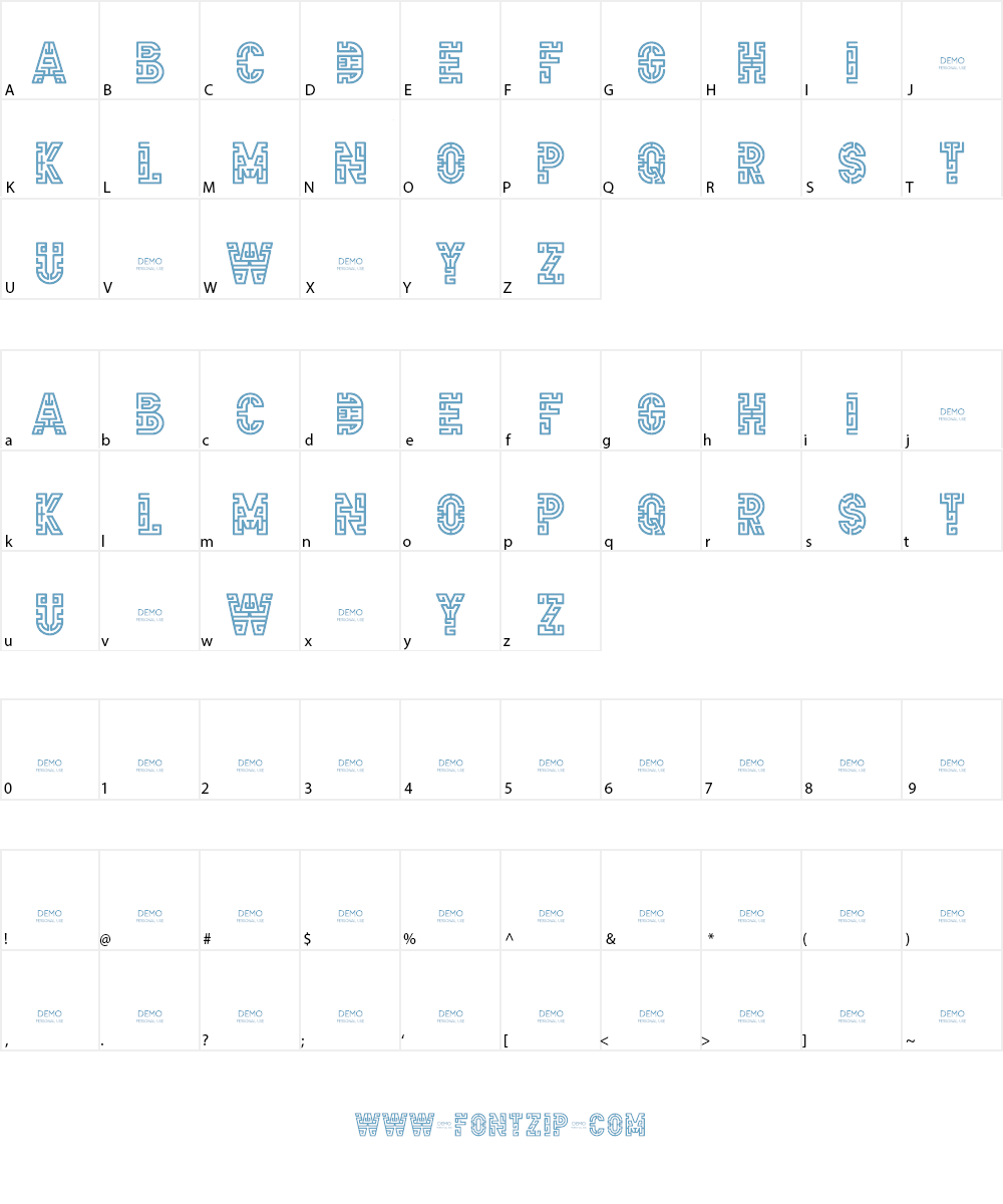 Zilap Precolombino Personal Use Font Character